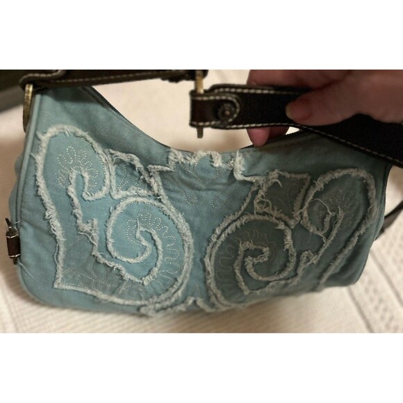 🚨Guess Hysteric Glamour Style Vintage Y2K Avantgarde bag Blue / Buckle Denim SM - Picture 3 of 15